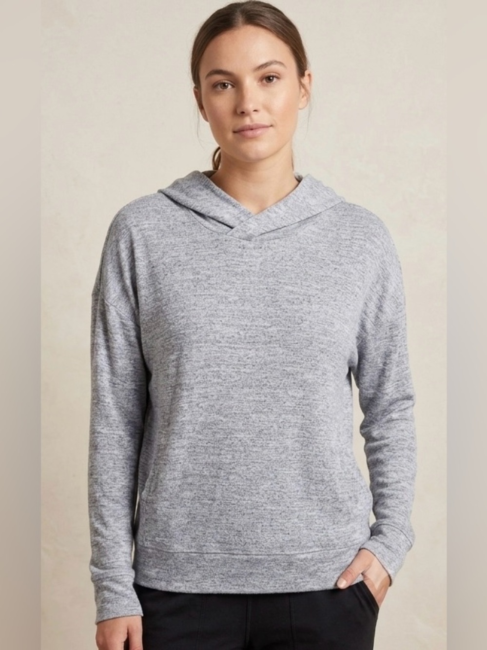 A New Day Heather Gray Hooded Long Sleeve Pullover Size Medium